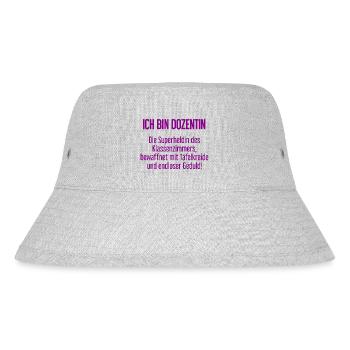 Dozentin - Die Superheldin des Klassenzimmers! - Stanley/Stella recycelter Bucket Hat - Grau meliert - Vorne