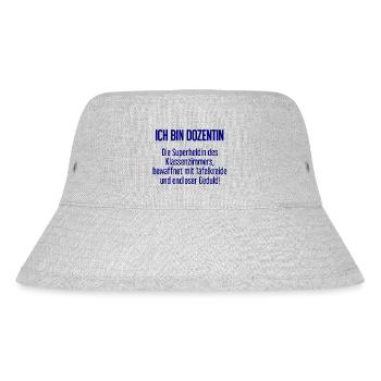 Dozentin - Die Superheldin des Klassenzimmers! - Stanley/Stella recycelter Bucket Hat - Grau meliert - Vorne