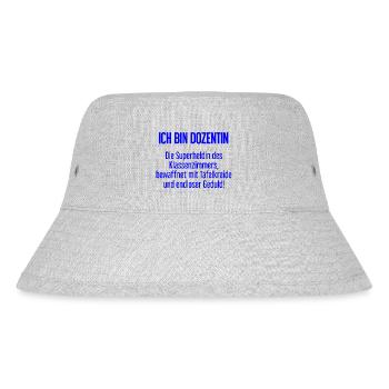 Dozentin - Die Superheldin des Klassenzimmers! - Stanley/Stella recycelter Bucket Hat - Grau meliert - Vorne