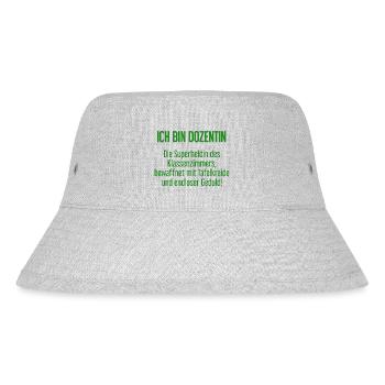 Dozentin - Die Superheldin des Klassenzimmers! - Stanley/Stella recycelter Bucket Hat - Grau meliert - Vorne