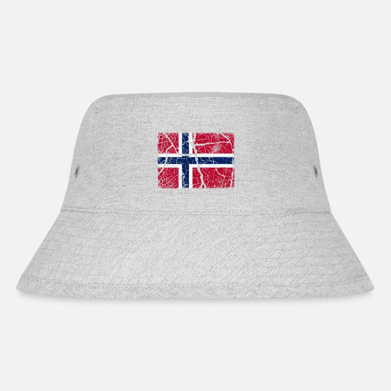 Flagge Norwegen - Stanley/Stella recycelter Bucket Hat - Grau meliert