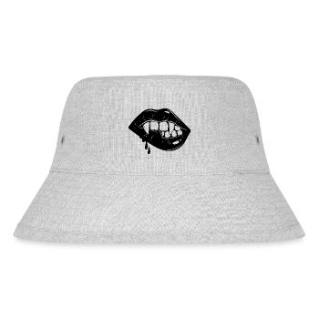 Halloween Vampire Lips Dentures - Stanley/Stella Recycled Bucket Hat - heather grey - Front