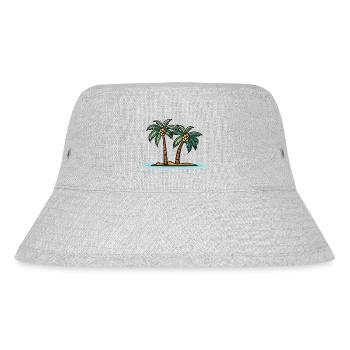 Palmen Insel Sommer - Stanley/Stella recycelter Bucket Hat - Grau meliert - Vorne