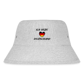 Ich liebe Deutschland Herz Flagge - Stanley/Stella recycelter Bucket Hat - Grau meliert - Vorne