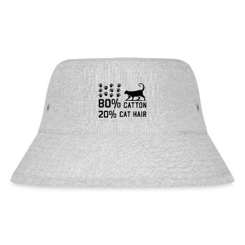 80% Catton 20% Cat Hair funny Cats Sayings - Stanley/Stella Recycled Bucket Hat - heather grey - Front