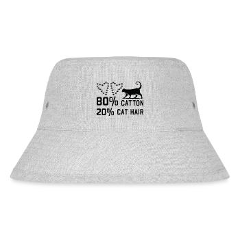 80% Cotton 20% Cat Hair funny Cats Sayings - Stanley/Stella recycelter Bucket Hat - Grau meliert - Vorne