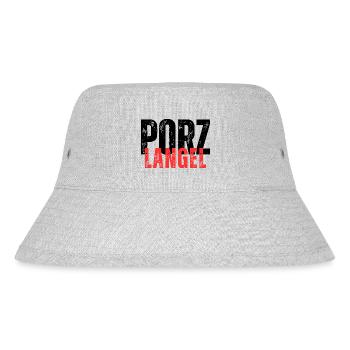 Porz Langel schwarz rote Schrift - Stanley/Stella recycelter Bucket Hat - Grau meliert - Vorne