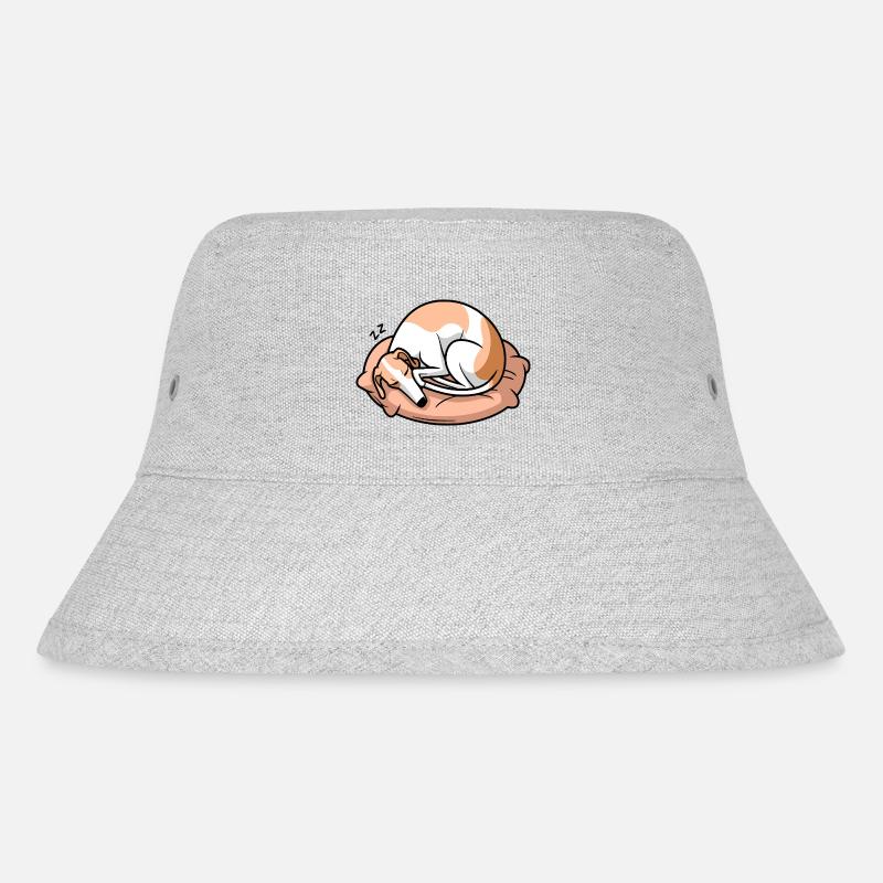 Schlafender Windhund Hund - Stanley/Stella recycelter Bucket Hat - Grau meliert