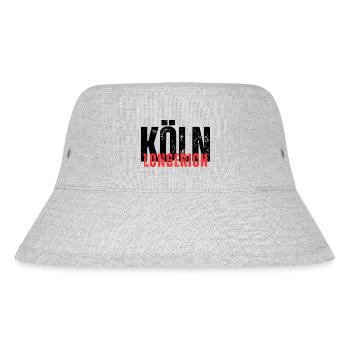 Longerich schwarz rot - Stanley/Stella recycelter Bucket Hat - Grau meliert - Vorne
