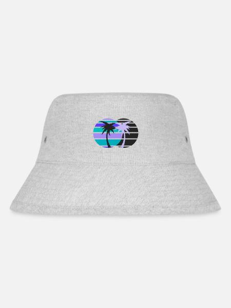 Vintage Palmen - Stanley/Stella recycelter Bucket Hat - Grau meliert