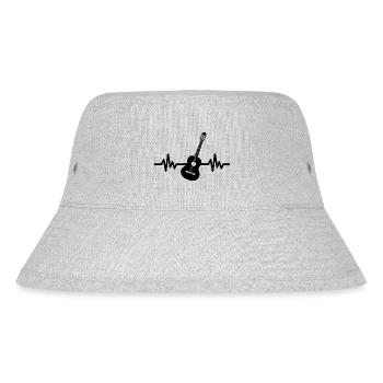 Herzschlag Gitarre - Rock n Roll Punk Band Metal - Stanley/Stella recycelter Bucket Hat - Grau meliert - Vorne