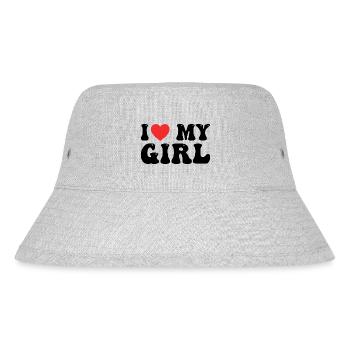 I love my Girl - Stanley/Stella Recycled Bucket Hat - heather grey - Front