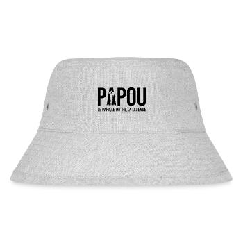 Papou, Le Papa, Le Mythe Cadeau Fête des Pères - Bob recyclé Stanley/Stella - gris chiné - Devant