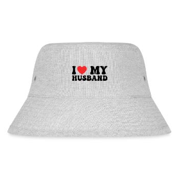 Ich liebe meinen Mann - Stanley/Stella recycelter Bucket Hat - Grau meliert - Vorne