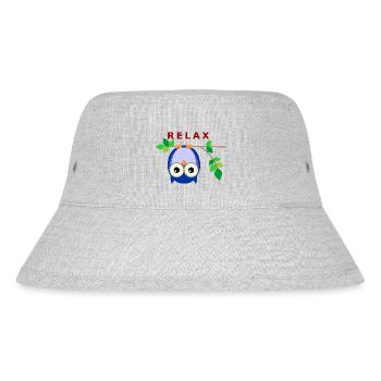 Eule - Relax - Stanley/Stella recycelter Bucket Hat - Grau meliert - Vorne