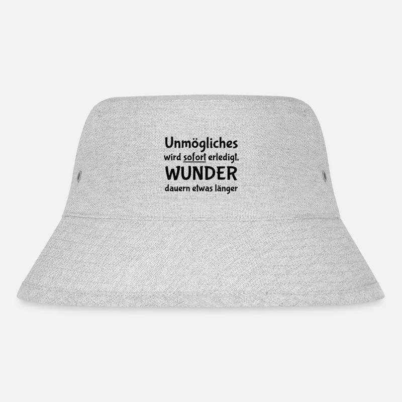 Unmögliches wird sofort erledigt - Stanley/Stella recycelter Bucket Hat - Grau meliert