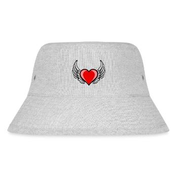 The winged heart - Stanley/Stella Recycled Bucket Hat - heather grey - Front