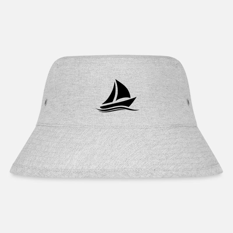 Segelboot - Stanley/Stella recycelter Bucket Hat - Grau meliert