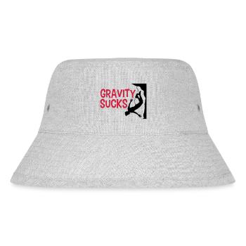 gravity sucks klettern gefaehrlich logo design lus - Stanley/Stella recycelter Bucket Hat - Grau meliert - Vorne