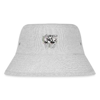 Essen - Pandas - Stanley/Stella recycelter Bucket Hat - Grau meliert - Vorne