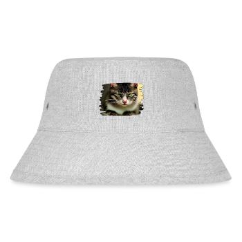 Cracy cat 6 - Stanley/Stella recycelter Bucket Hat - Grau meliert - Vorne