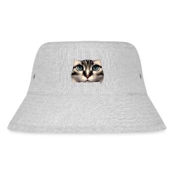 Katzengesicht - Stanley/Stella recycelter Bucket Hat - Grau meliert - Vorne