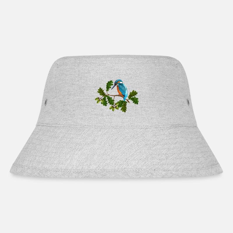 Bunter Vogel - Stanley/Stella recycelter Bucket Hat - Grau meliert