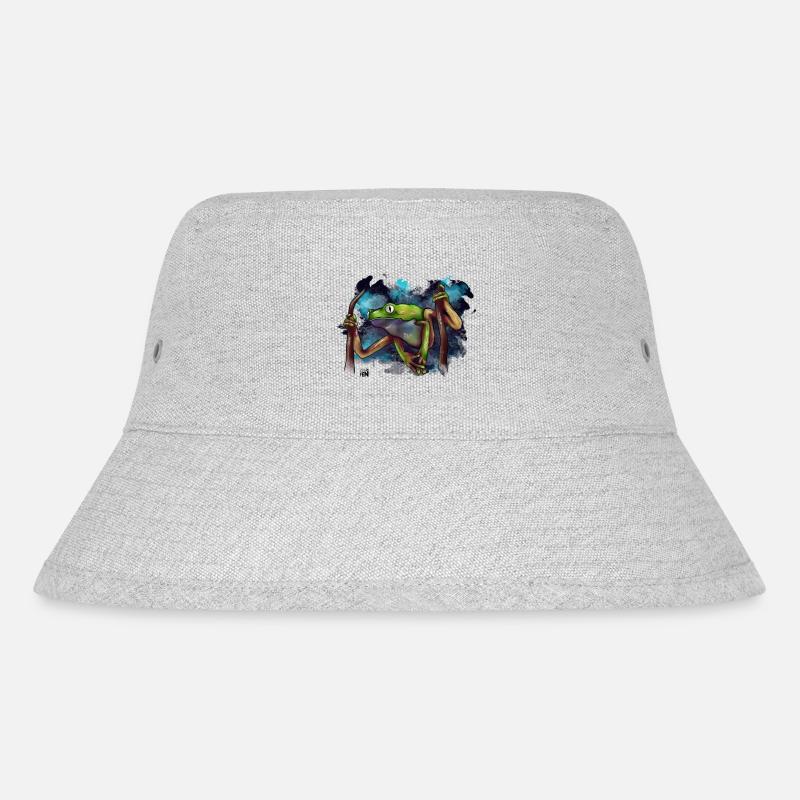 Frog Split - Stanley/Stella Recycled Bucket Hat - heather grey