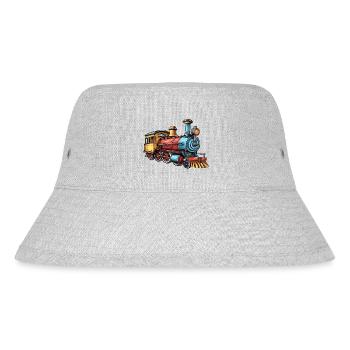 Lokomotive Hand gezeichnet cartoon - Stanley/Stella recycelter Bucket Hat - Grau meliert - Vorne