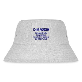Pädagogin - Die Superheldin des Klassenzimmers! - Stanley/Stella recycelter Bucket Hat - Grau meliert - Vorne