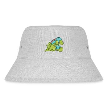hugadino salad dino, cute dinosaur - Stanley/Stella Recycled Bucket Hat - heather grey - Front