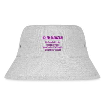 Pädagogin - Die Superheldin des Klassenzimmers! - Stanley/Stella recycelter Bucket Hat - Grau meliert - Vorne