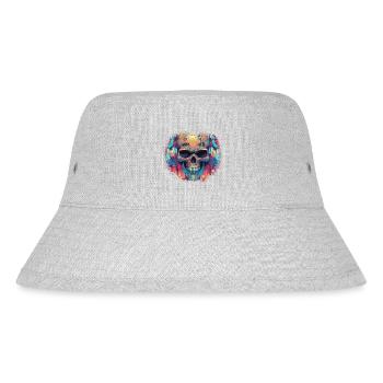 Cyberpunk Skull // TechSkull Matrix - Stanley/Stella Recycled Bucket Hat - heather grey - Front