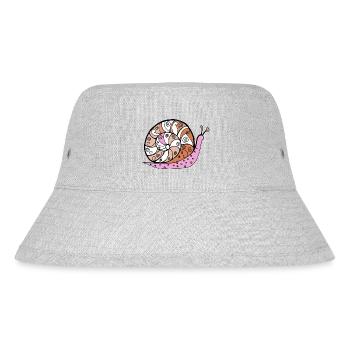 Schnecke - Stanley/Stella recycelter Bucket Hat - Grau meliert - Vorne