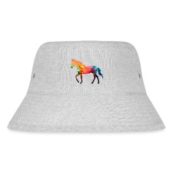 Bake das bunte Pferd - Stanley/Stella recycelter Bucket Hat - Grau meliert - Vorne