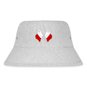 Zwei Flaggen Malta - Stanley/Stella recycelter Bucket Hat - Grau meliert - Vorne
