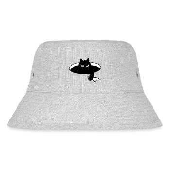 Schwarzer Kartier - Stanley/Stella recycelter Bucket Hat - Grau meliert - Vorne