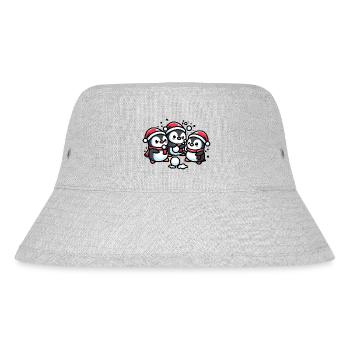 Adorable Cute Penguin Santa Hat Winter Snowball Fi - Stanley/Stella Recycled Bucket Hat - heather grey - Front