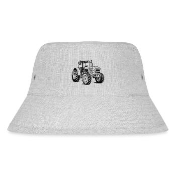 Traktor Symbol Silhouette - Stanley/Stella recycelter Bucket Hat - Grau meliert - Vorne