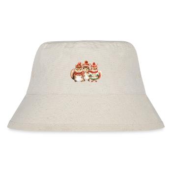 Winterliches Eichhörchen-Trio - Stanley/Stella recycelter Bucket Hat - Naturweiß - Vorne