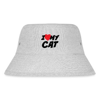 I Love my Cat - Stanley/Stella Recycled Bucket Hat - heather grey - Front