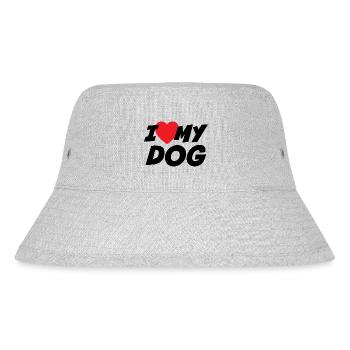 I Love my Dog - Stanley/Stella Recycled Bucket Hat - heather grey - Front