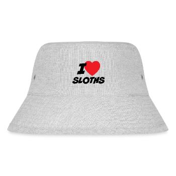I Love Sloths - Stanley/Stella Recycled Bucket Hat - heather grey - Front