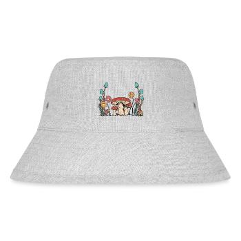 Herbst Blumen Pilze Natur Flora Botanik - Stanley/Stella recycelter Bucket Hat - Grau meliert - Vorne