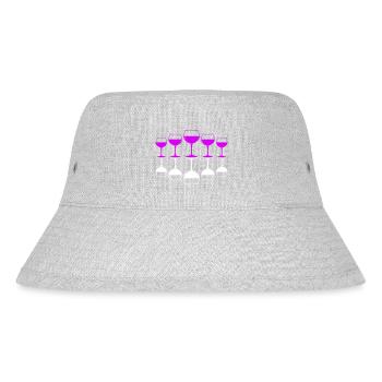 Wine Symbol Red Wine Glass - Stanley/Stella Recycled Bucket Hat - heather grey - Front