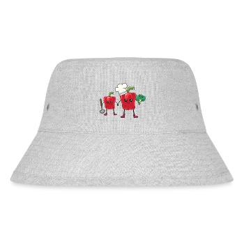 Paprika Gemüse Kawai Koch Gastgeber Kochkunst - Stanley/Stella recycelter Bucket Hat - Grau meliert - Vorne
