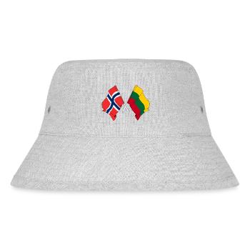 Flagge Norwegen, Flagge Litauen - Stanley/Stella recycelter Bucket Hat - Grau meliert - Vorne
