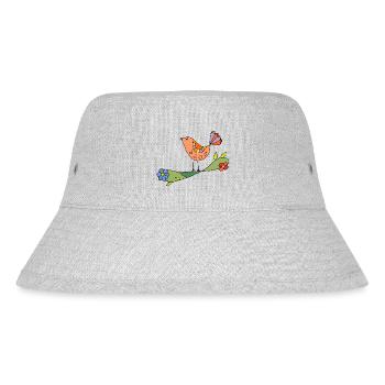 Bunter Vogel - Stanley/Stella recycelter Bucket Hat - Grau meliert - Vorne