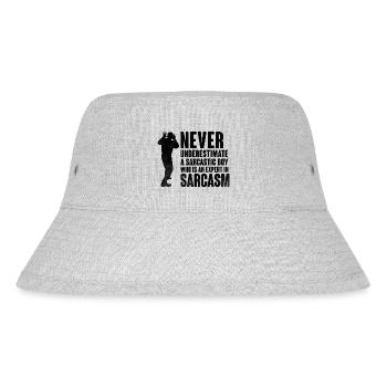 Never Underestimate A Sarcastic Boy Sarcasm - Stanley/Stella Recycled Bucket Hat - heather grey - Front
