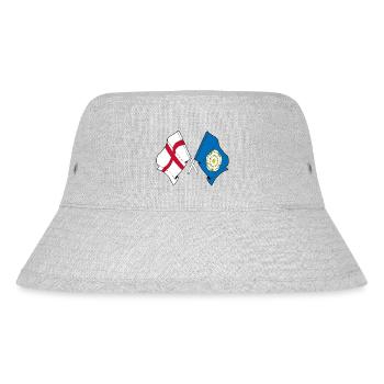 Yorkshire & England Crossed - Stanley/Stella Recycled Bucket Hat - heather grey - Front